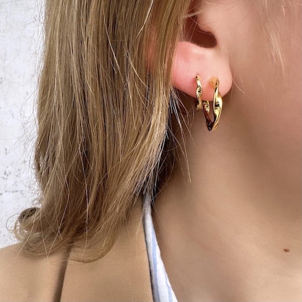 Hoops TWIRL 13mm Forgyldt Slv