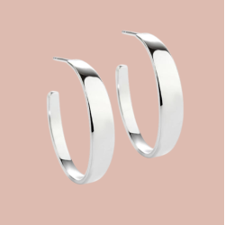 HOOPS SHINY LARGE sterling slv