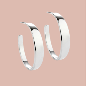 HOOPS SHINY LARGE sterling slv