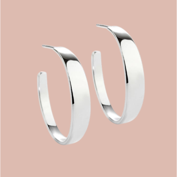 HOOPS SHINY LARGE sterling slv