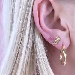 Hoops TWISTED 20 mm Forgyldt slv