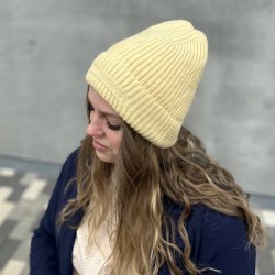 Beanie med fleece for uld miks