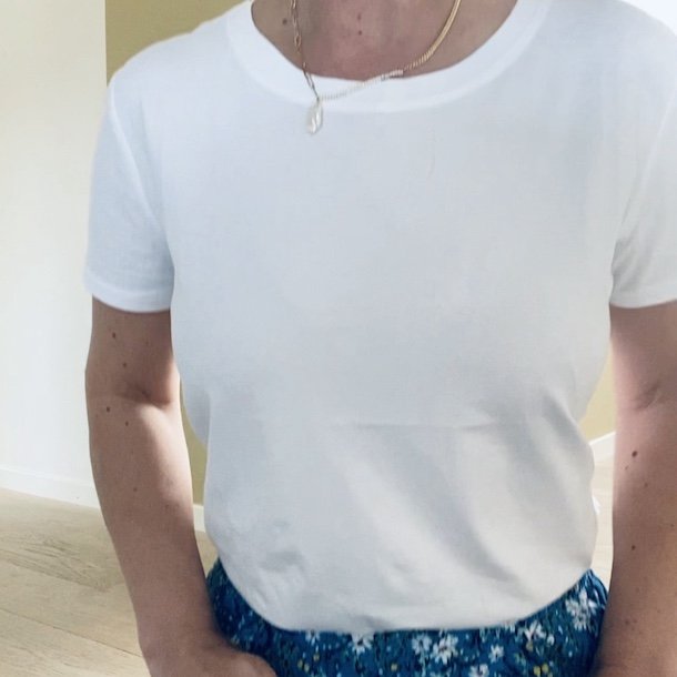 Hvid - sort basic T-Shirt bomuld str M-XXL