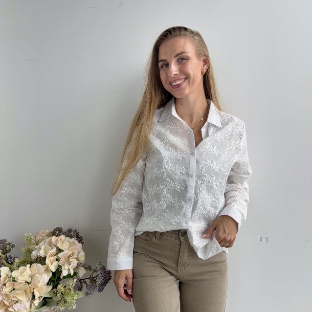 Skjorte white berry str XS-XXL bomuld