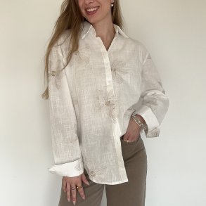 Skjorte Naja Lys Broderi - S-XL