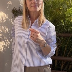 Skjorte i strib - S-XL