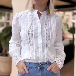 Broderi skjorte AGNES str. S-XXL bomuld