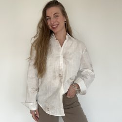 Skjorte Naja Lys Broderi - S-XL