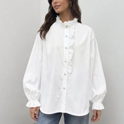 Skjorte med fl�se kant, Marie - onesize 