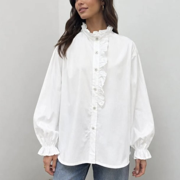 Skjorte med fl�se kant, Marie - onesize 