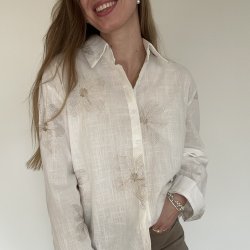 Skjorte Naja Lys Broderi - S-XL