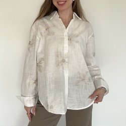 Skjorte Naja Lys Broderi - S-XL