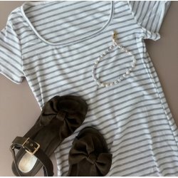 Basic kjole strib xs-m