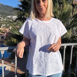 T-shirt med broderi str. M-XL