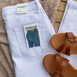 Slim fit Jeans 7/8 hvid stretch str. L-XXXXXL