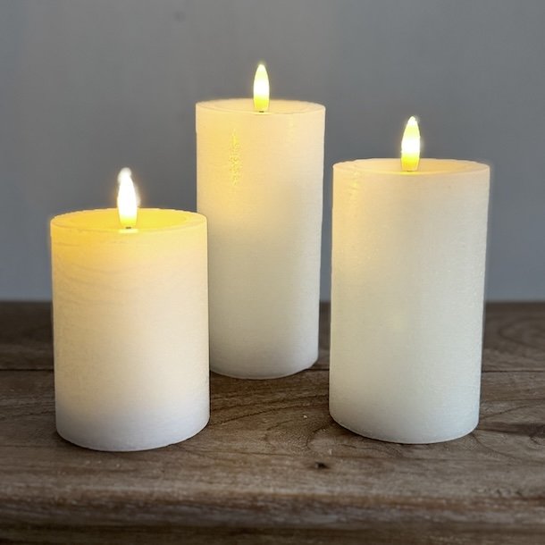 Rustik LED bloklys i st af 3