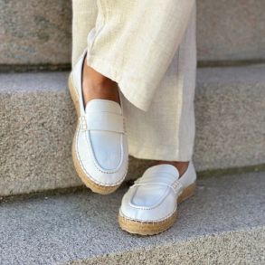 Mokkasiner hvid skind str. 36-41