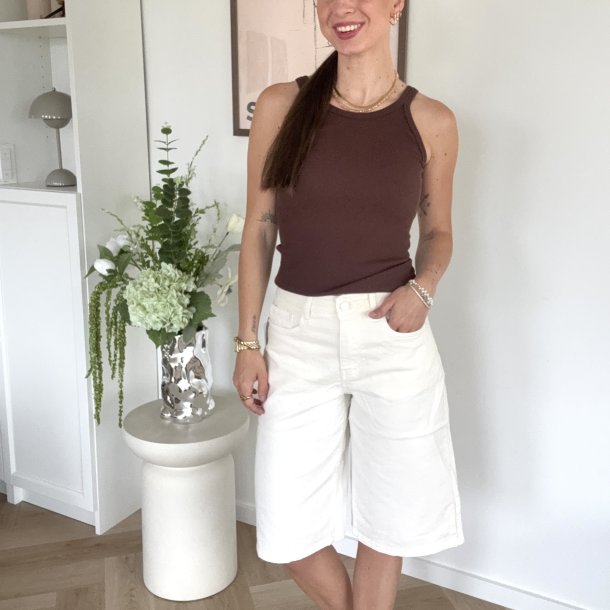 Clara denim Bermuda shorts hvid