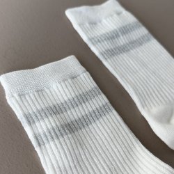  Strmper soft rib med glimmer striber str 35-41