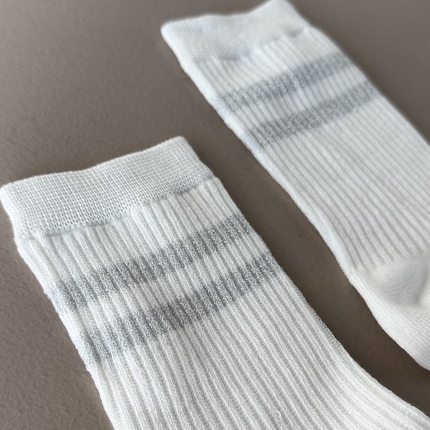  Strmper soft rib med glimmer striber str 35-41