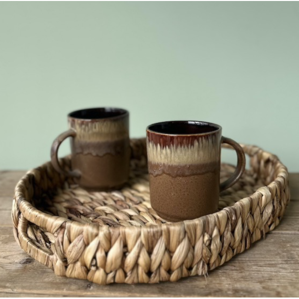 Flet bakkerst af 3 stk. oval vandhyacint