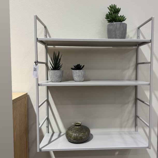Beja Vghylde, stl, cool grey, 3 hylder,48x17x55 cm