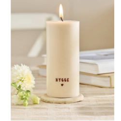 Bloklys rustik Hygge   stearin svanem�rket H: 15 �: 6,8 / 60 timer