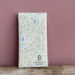 Servietter 3-lags gul med hvide blomster