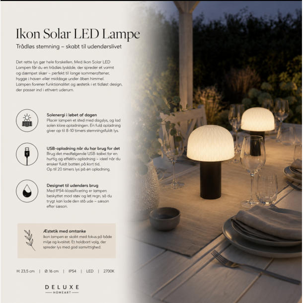 ikon solar bordlampe - solar udend�rs