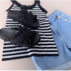 ISA stripe rib Top ko-tex mikro fiber S-XXL