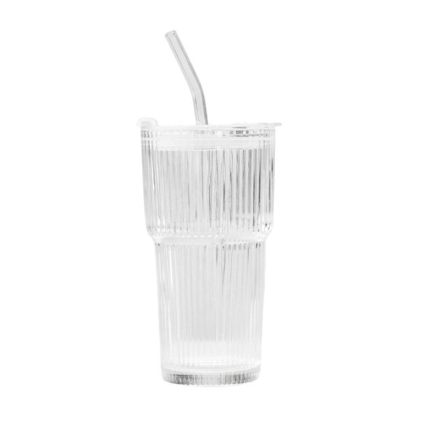 Glaskop med l�g og suger�r 550 ml - 4 pak