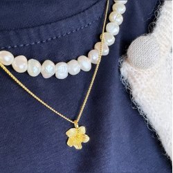 Halskde JASMIN Forgyldt Slv