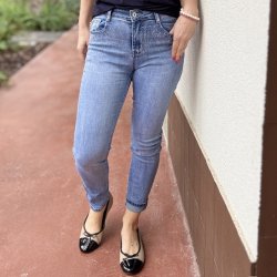 Slim fit jeans plain blue simili stretch str. M - 3XL