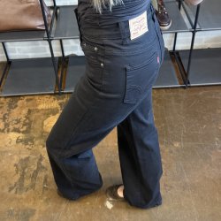 Jeans Straight sort str XS-XL Bomuld