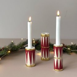 Lysestage/vase tromme D5,5x10cm keramik