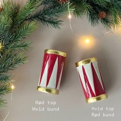 Lysestage/vase tromme D5,5x10cm keramik