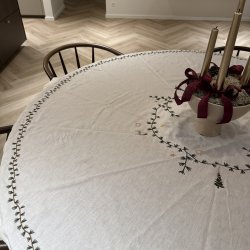 Borddug vinter rund 150 cm White