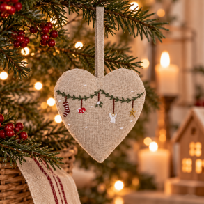 Joyful christmas juleoph�ng � hjerte eller kr�mmerhus bomuld