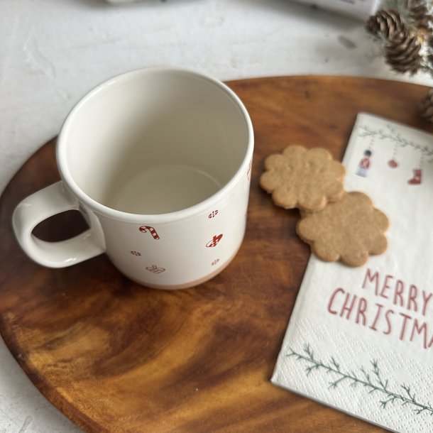 Krus med julemotiv stentj