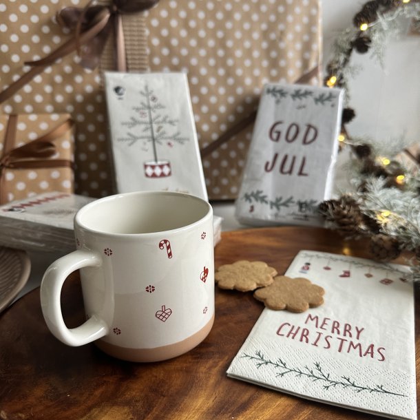 Krus med julemotiv stentj