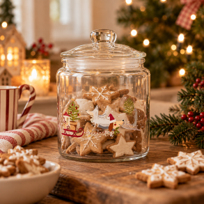 Glaskrukke med l�g christmas holidays � 970 ml