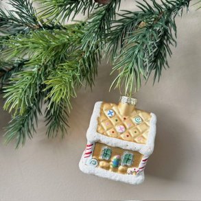 Julekugle honningkagehus glas