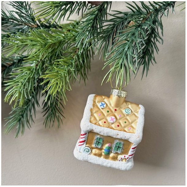 Julekugle honningkagehus glas