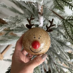 Glimmer kugle rudolf med blikende nse