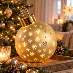 St�ende Julekugle m/LED - Guld �:15 cm 
