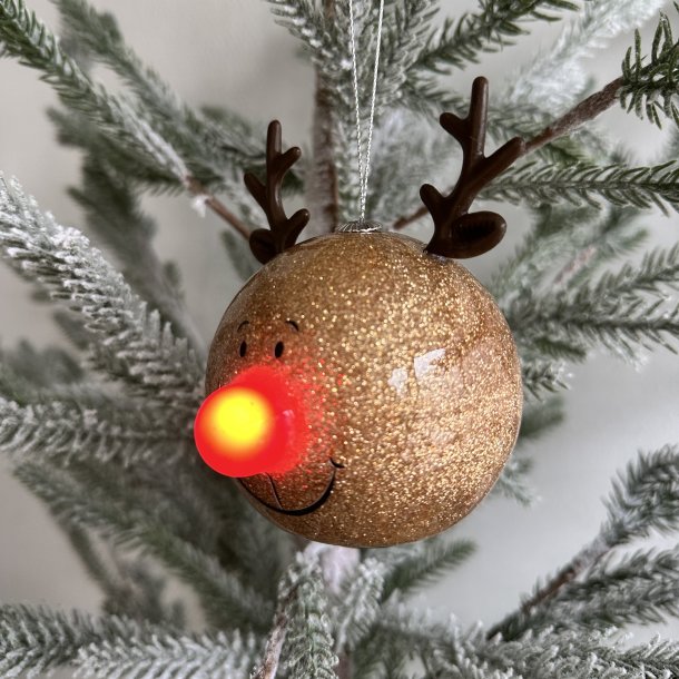 Glimmer kugle rudolf med blikende nse