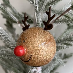 Glimmer kugle rudolf med blikende nse