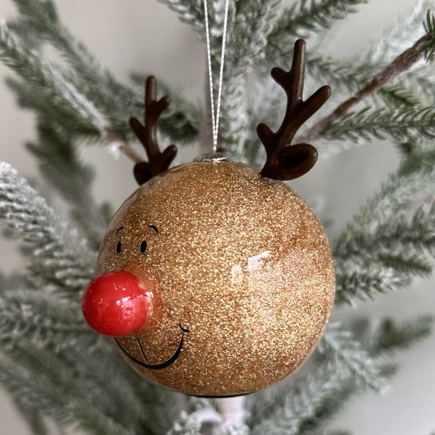 Glimmer kugle rudolf med blikende nse