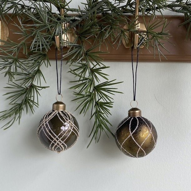 Julekugler st af  2  D6cm glas
