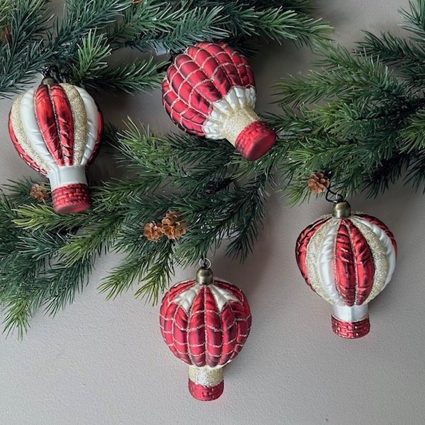 Julekugle luft ballon Glas